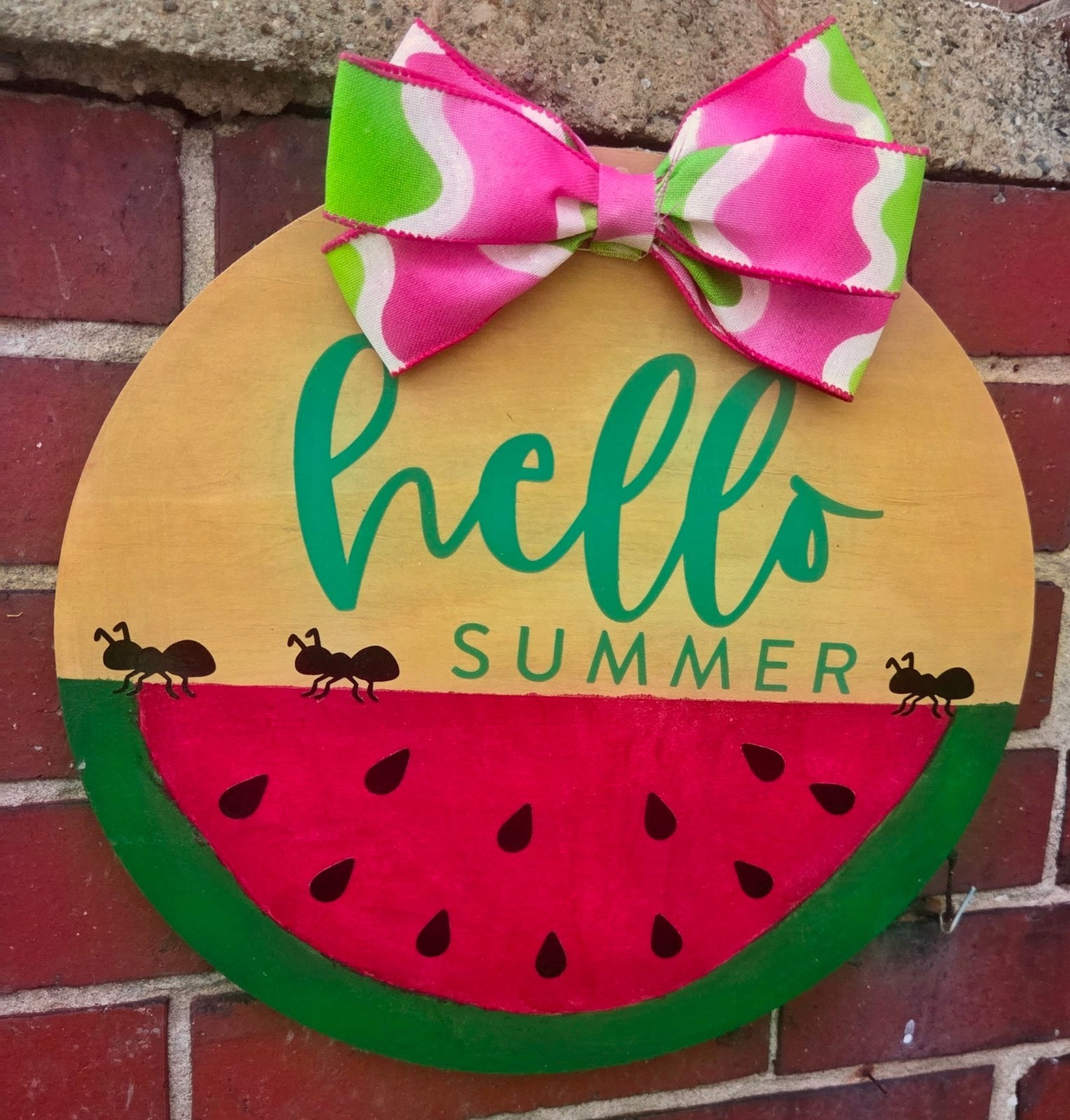Summer Fun, 12” Handmade Wood Door Hanger