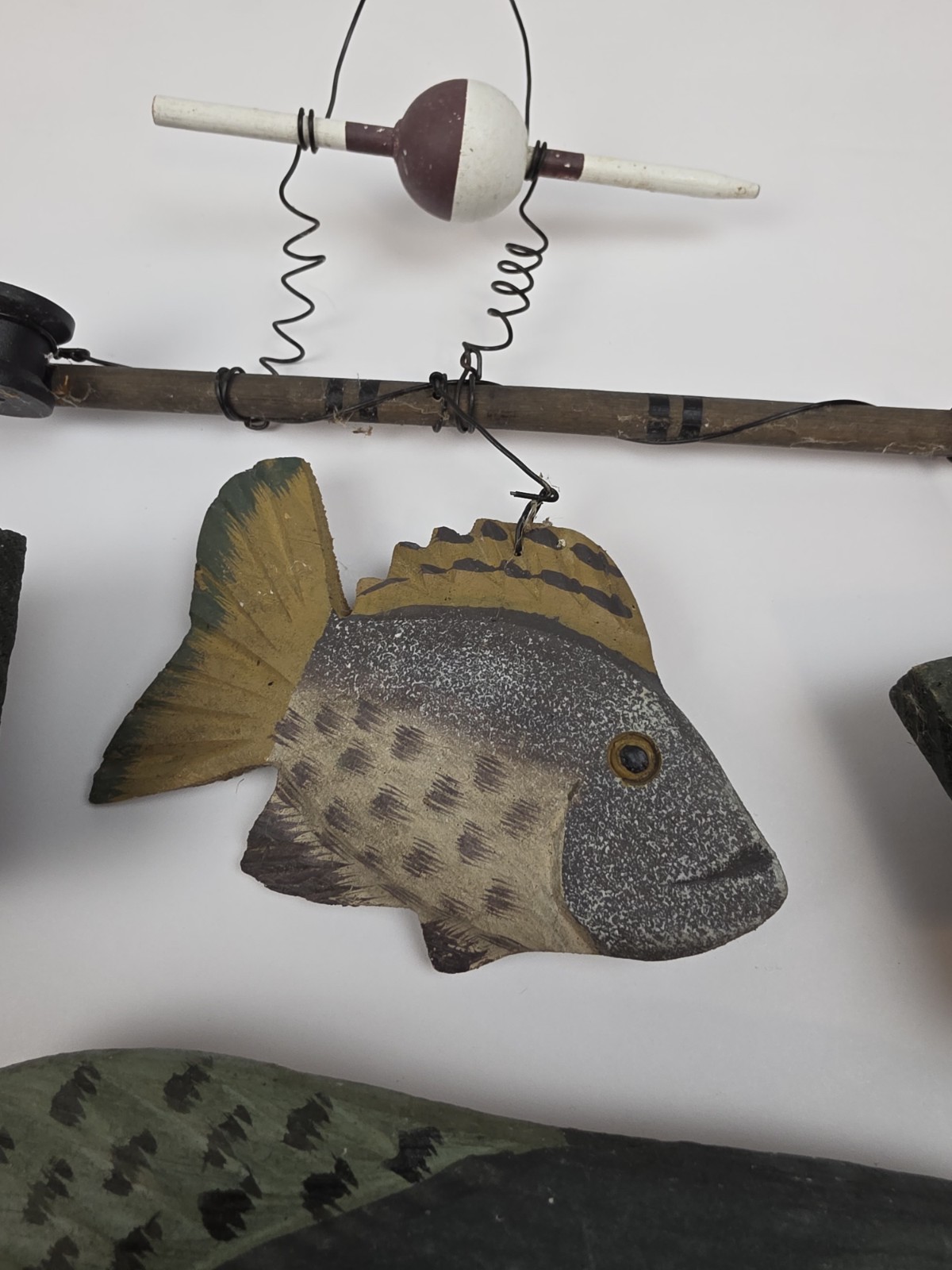 Handmade Wooden Sign Bear Fish Bobber Gone Fishing . Cabin Decor Man Cave.
