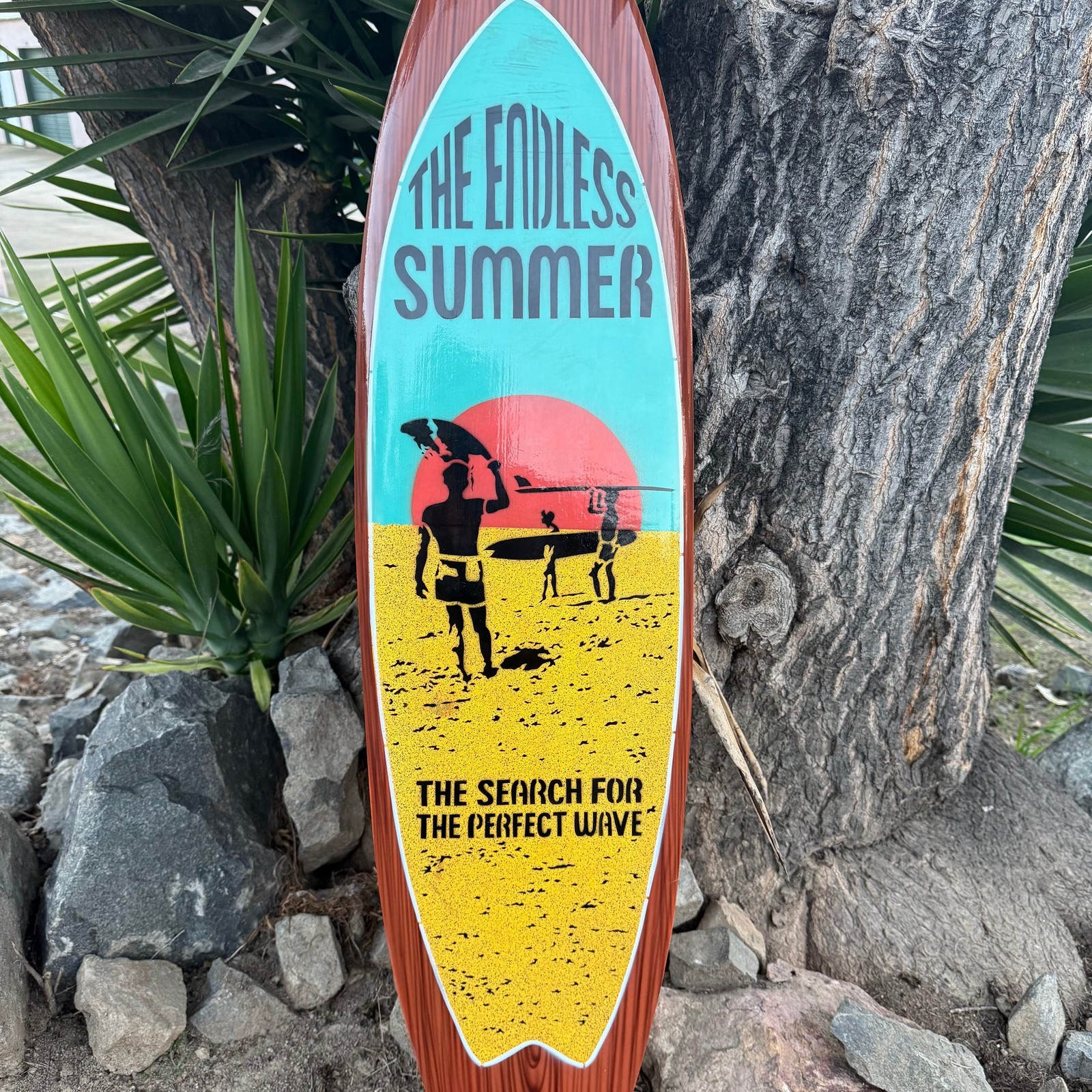 The Endless Summer Surf Documentary, Surfboard Wall Plaque, Handcrafted Airbrush