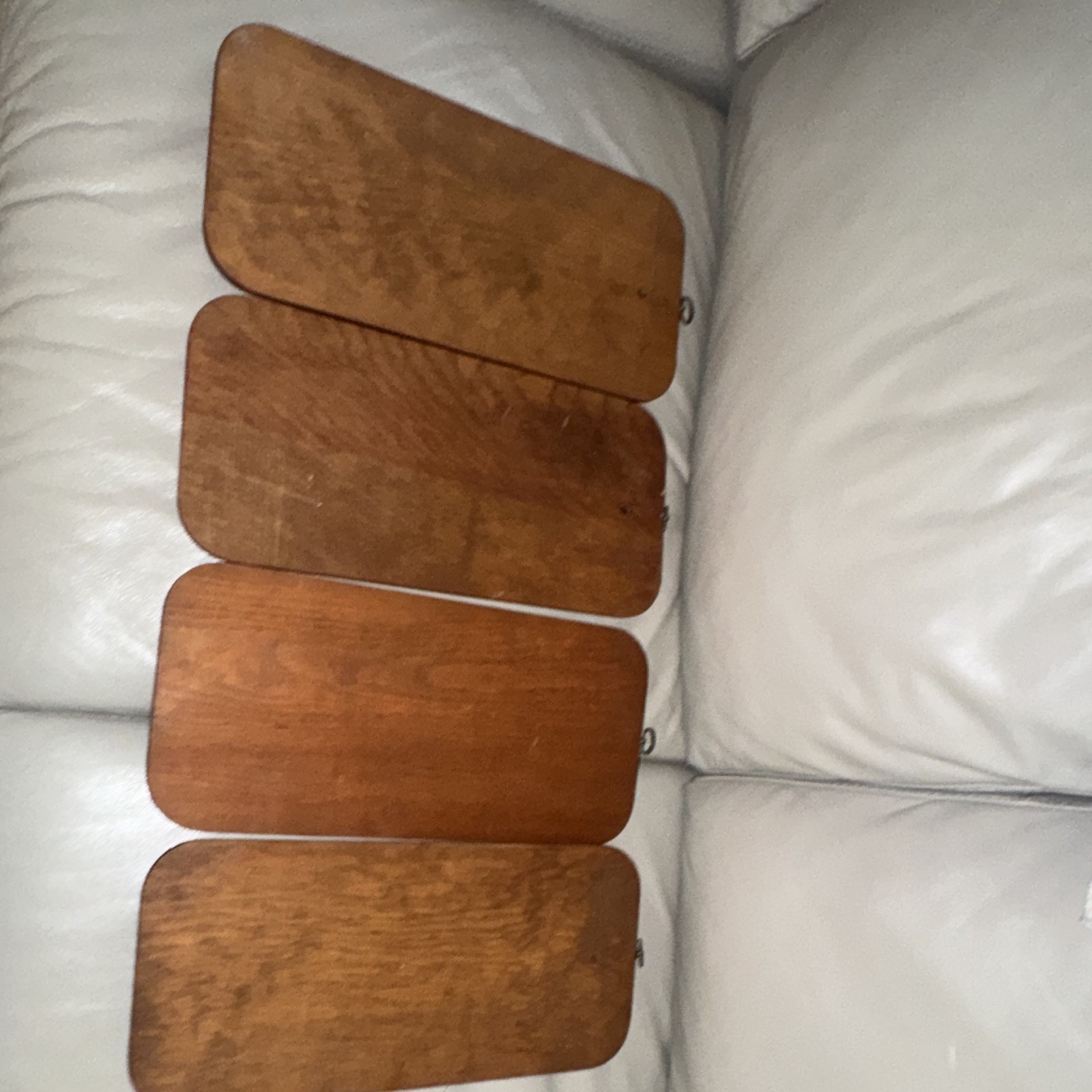 Set of 4 Vintage Floral Wood Rectangular Wall Plaques Hanging Vertical Decor