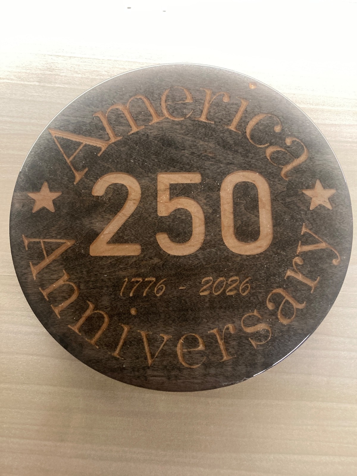 America 250 anniversary wooden wall plaque