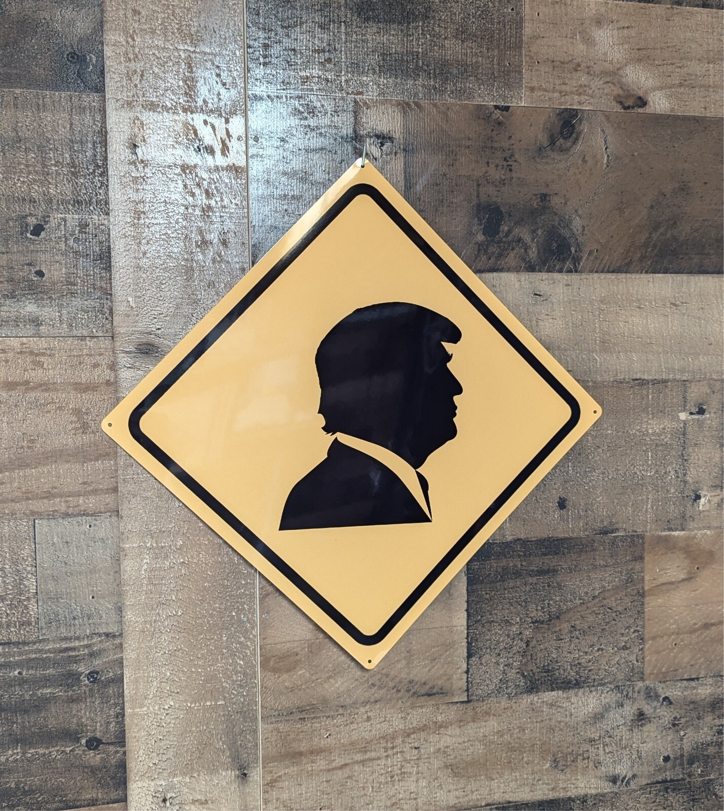 Donald Trump 2024 Yellow Yield Road Sign Warning Street METAL SIGN 12X12 SS268