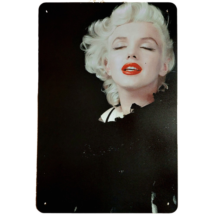 Marilyn Monroe Vintage Pinup Metal Sign The Black Sessions 12″x 8″ Wall Decor