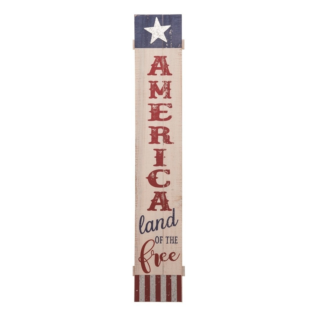 Transpac 47 in. Multicolor 4th Of July Americana Sign Decor