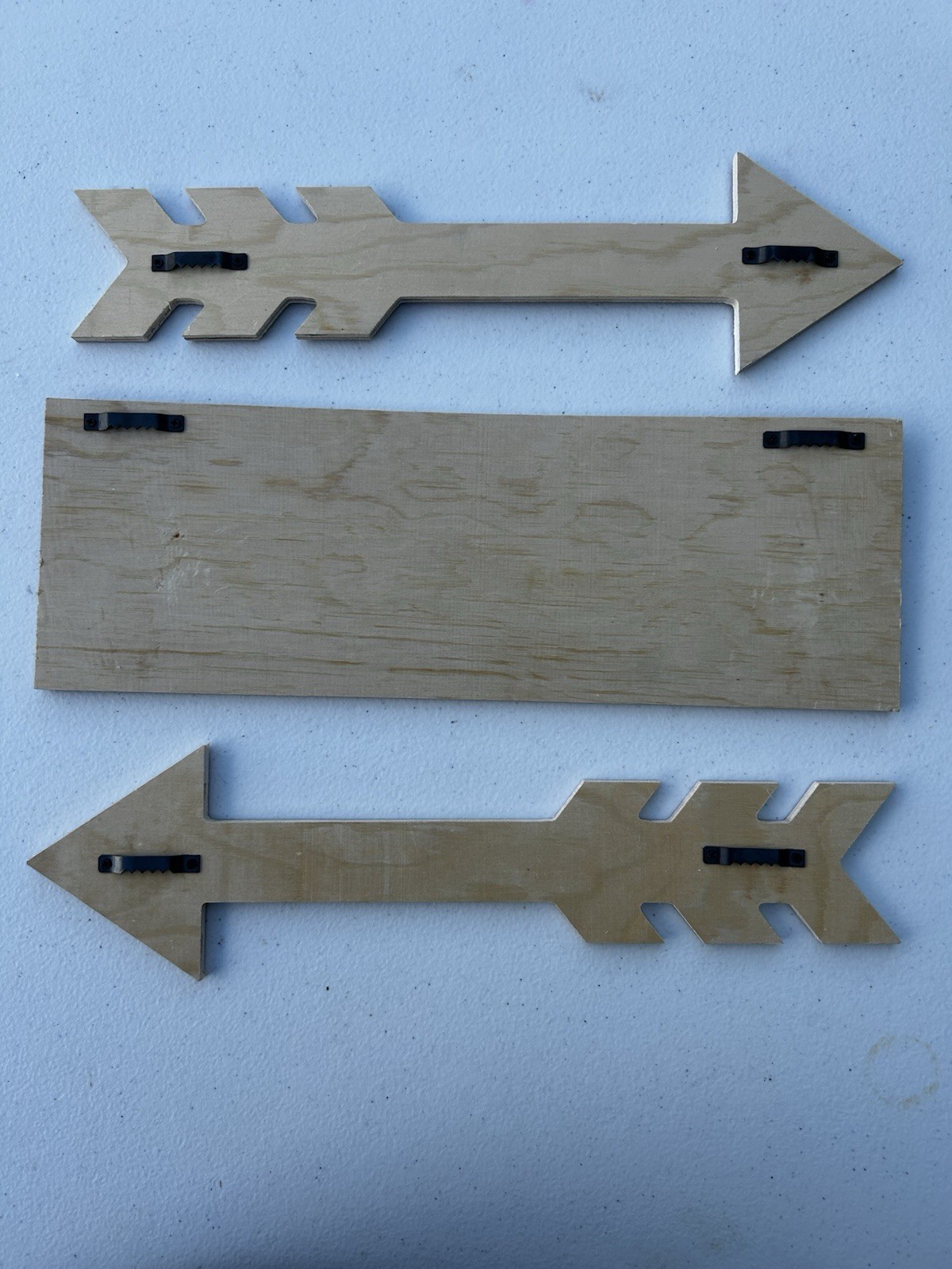 Wood Family Wall Sign Set w/ Arrow Accents, Hanging Wall Mounted, Brown/White