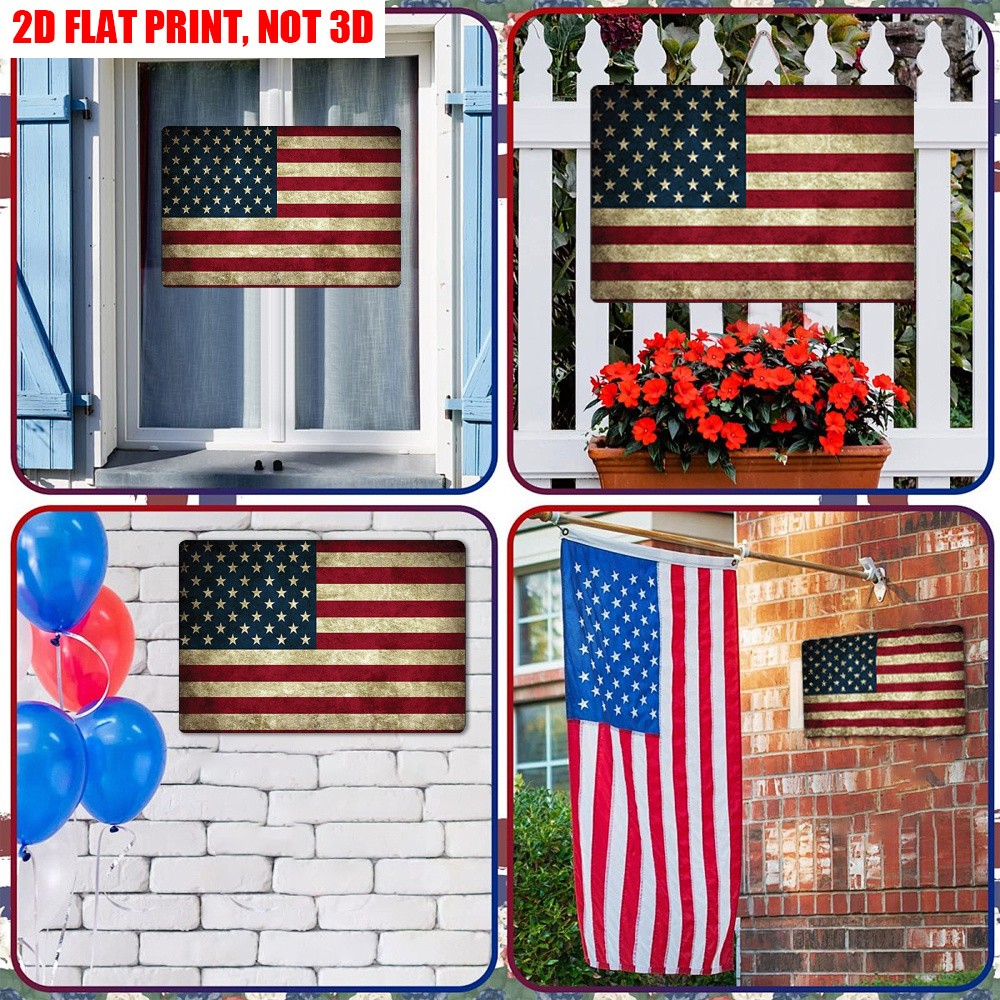 Vintage American Flag Metal Tin Sign Patriotic Wall Decor for Home Bar Man Cave