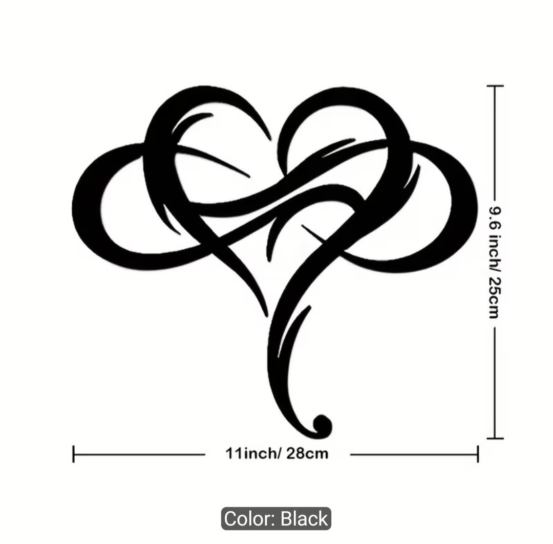 Infinity Heart Wall Decor (Black) (SIZE 2ND PICTURE)Metal Art