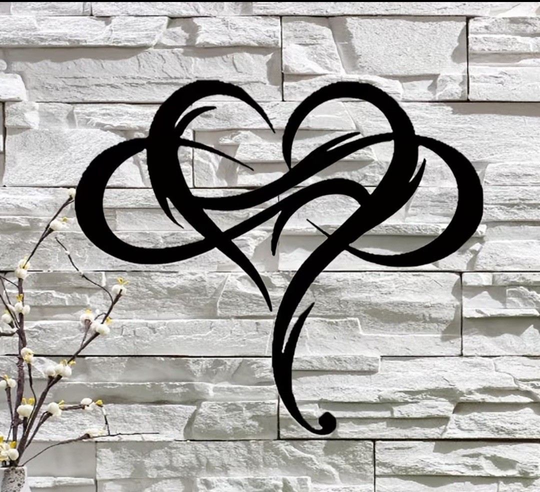 Infinity Heart Wall Decor (Black) (SIZE 2ND PICTURE)Metal Art