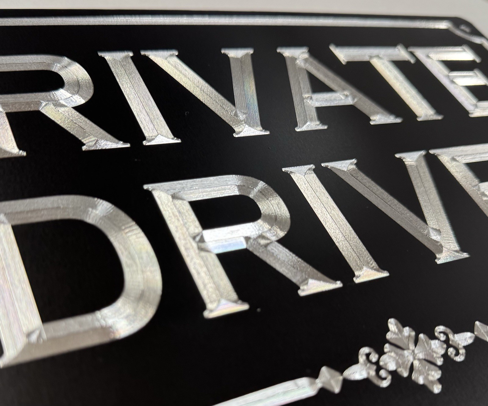 Reflective Diamond Etched Private Property Drive No Turn Around Yard Sign 12×9