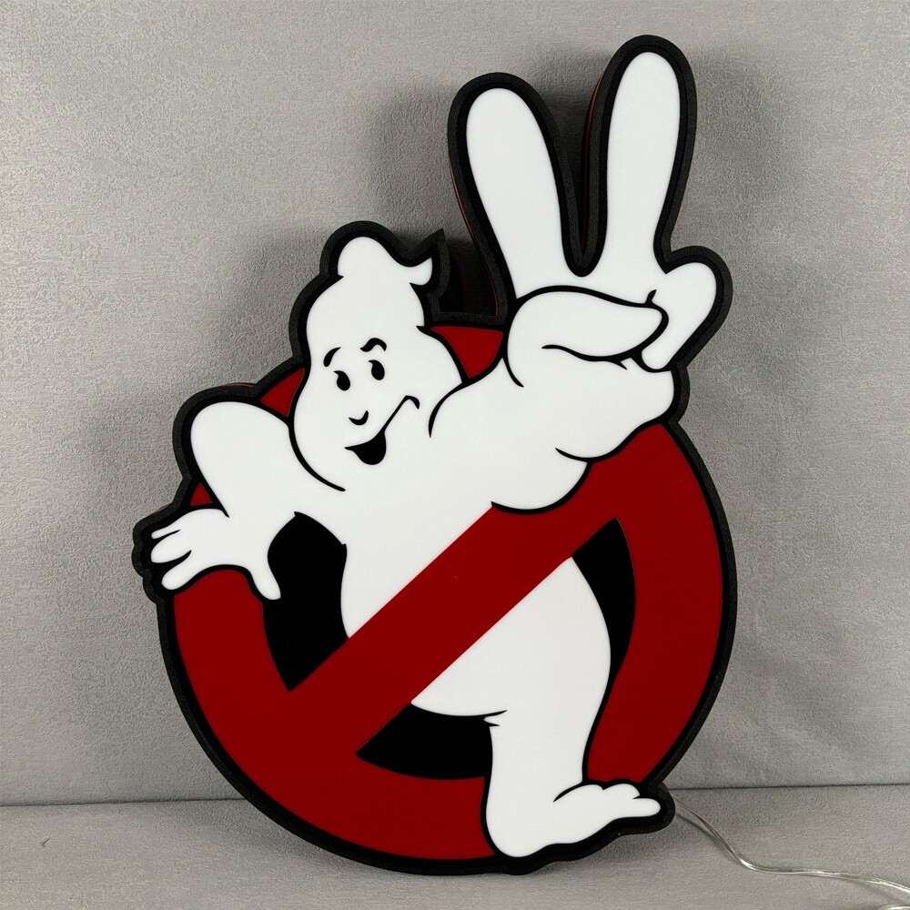 Ghostbusters Logo Lightbox 3D Printed Led Lightbox for Home Decor Gift