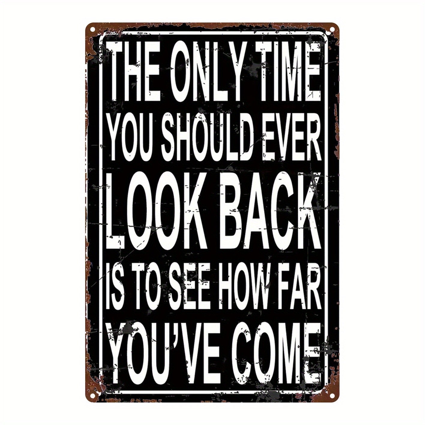 Vintage Metal Wall Sign 8×12 Inches Black White