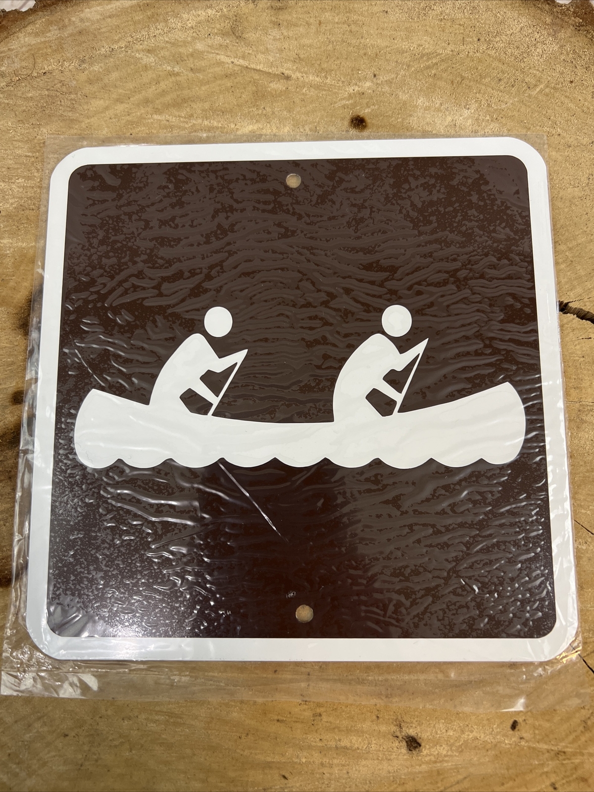 Canoe Metal Parks & Recreation Lake Canoeing Sign mini 6″x6″ in Brown (NEW)