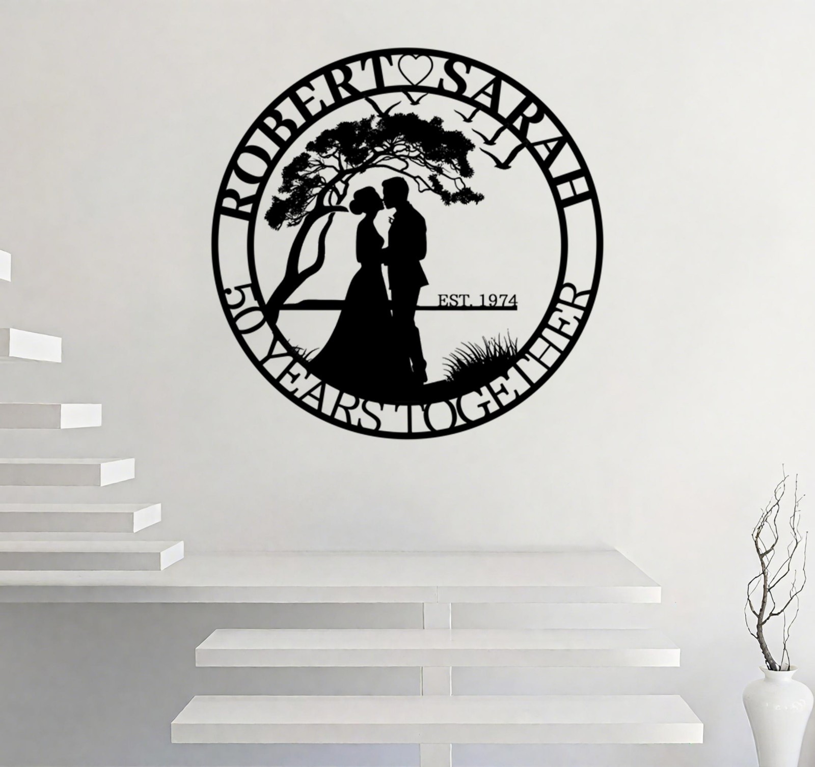 Personalized 50th Anniversary Metal Sign, Custom Couple Wall Art Gift