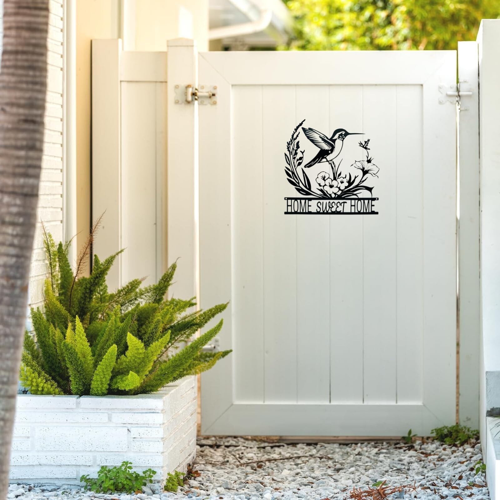 Metal Welcome Sign, Bird Design, Wall and Door Mounted Outdoor Garden Decorat…