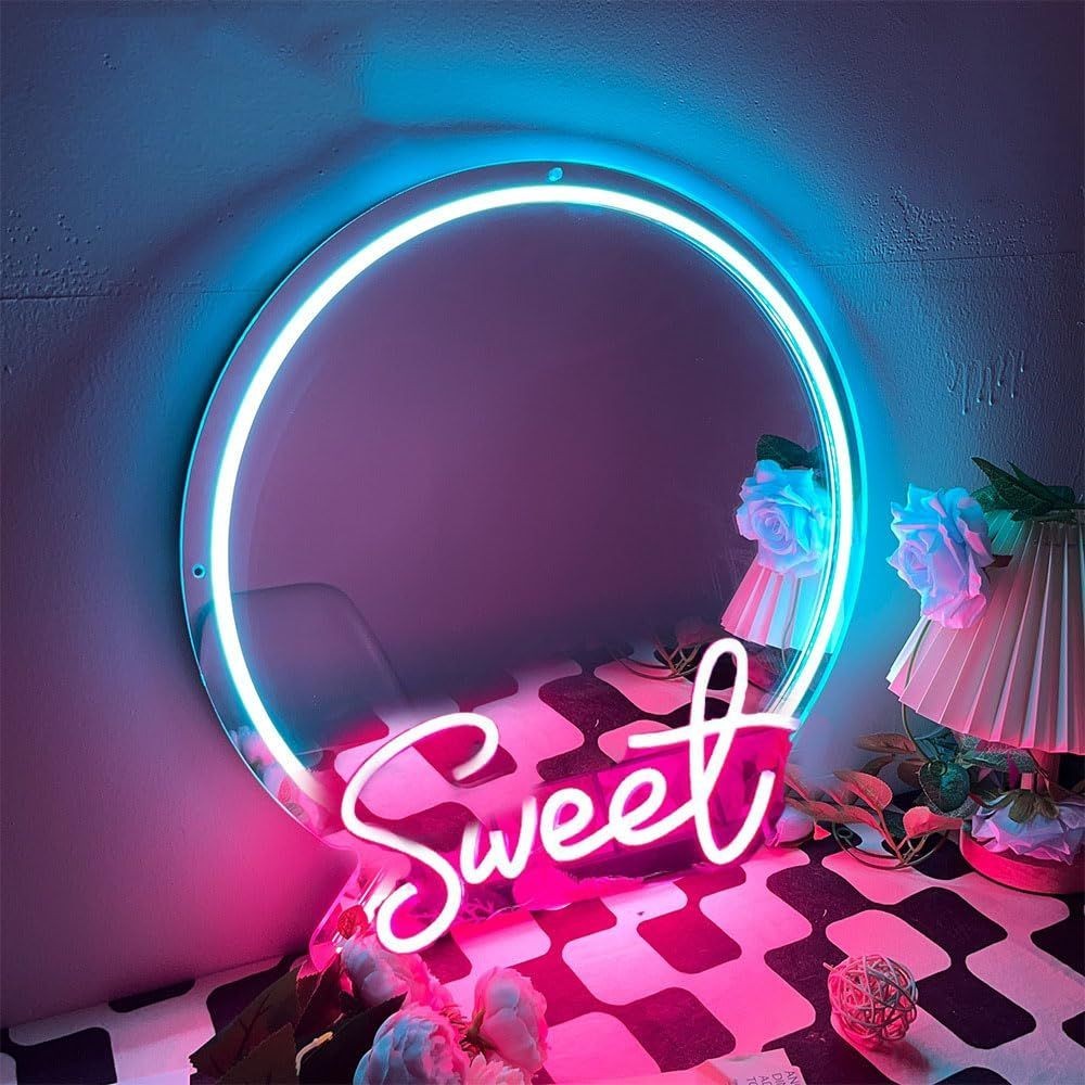Bat Mirror Neon Sign| Neon Wall Art Sign For Wall Decor| Led Neon Mirror