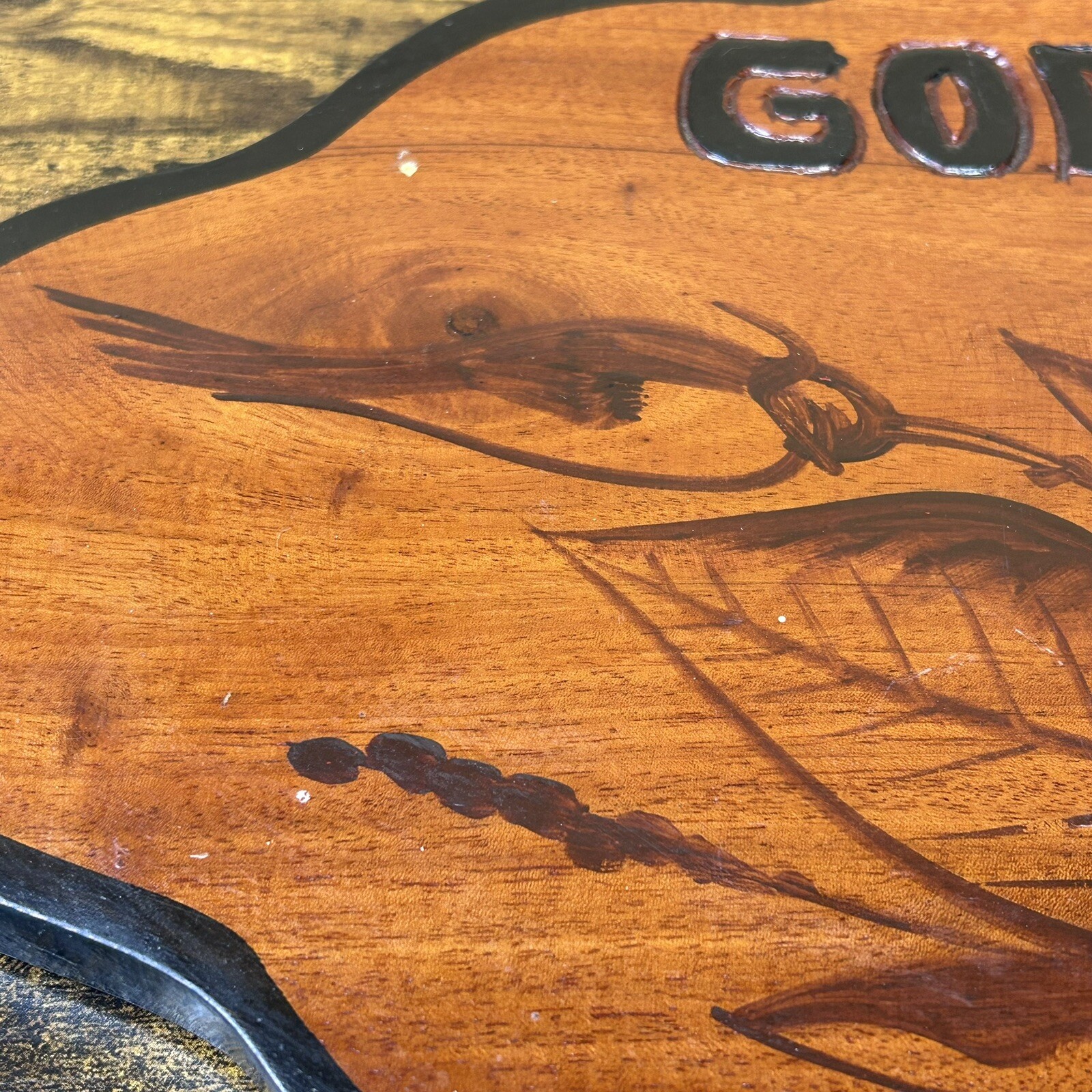 Vintage Wood Sign For Hanging Outside “God Bless You” Folk Art 15”x 8” Handmade