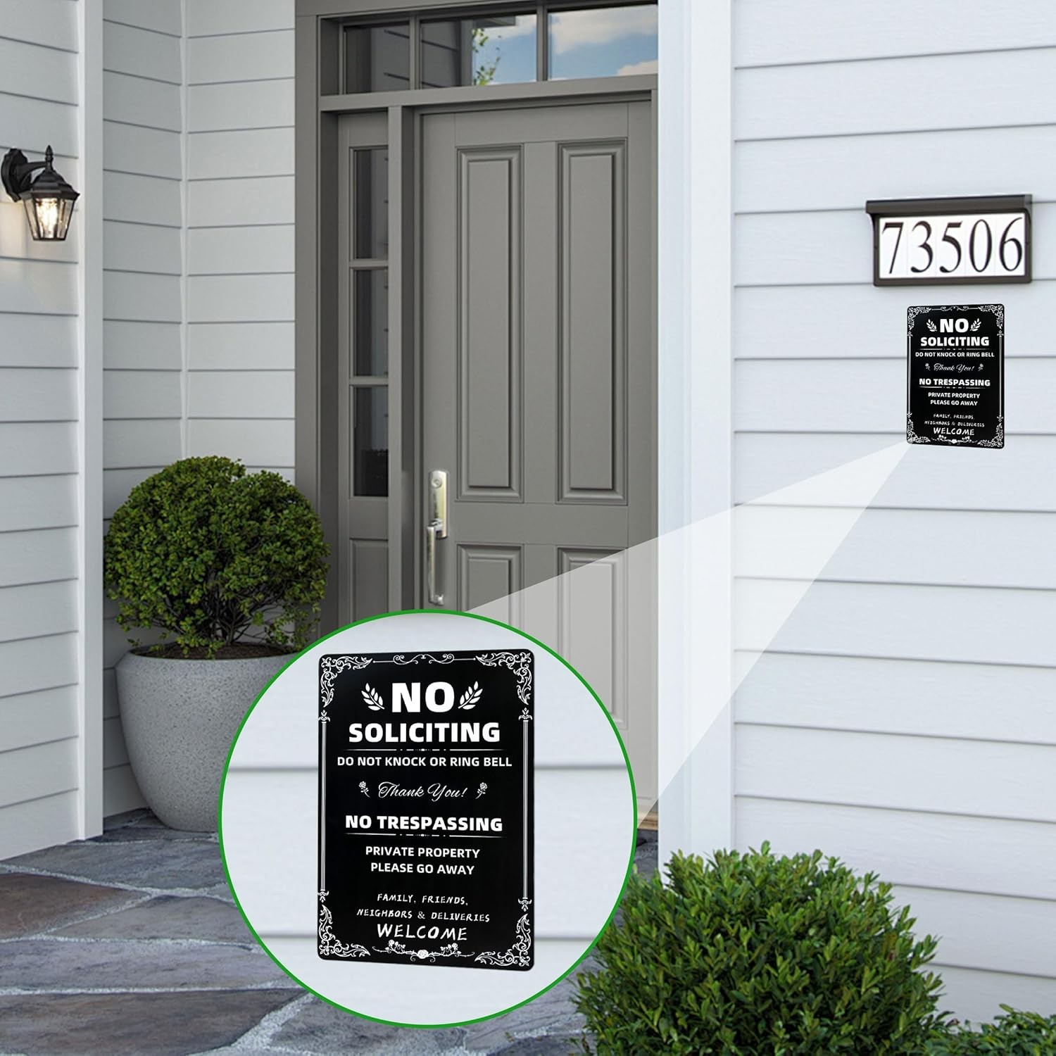 Daily Decorative Signs No Soliciting Chic Metal Signs for Outdoor Yard Signs NEW
