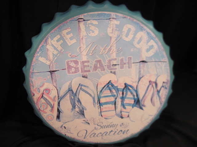 Life is Good at the Beach Bottle Cap Wall Sign