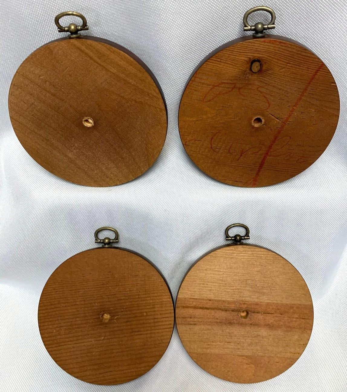 4 Vintage Peter Roberts Buttermold Design Wall Hanging Plaques Acorn Oak Leaf 4″