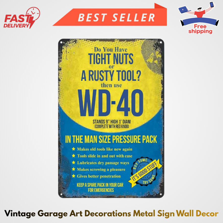 Vintage Metal Tin Sign Retro Wall Decor Garage Man Cave Bar Home Art 8×12