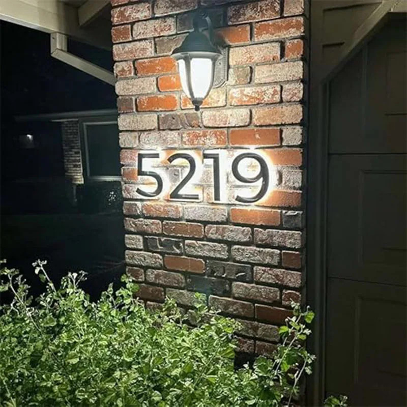 LED House Number Light Metal Illuminated House Sign Address Sign Home Door Sign