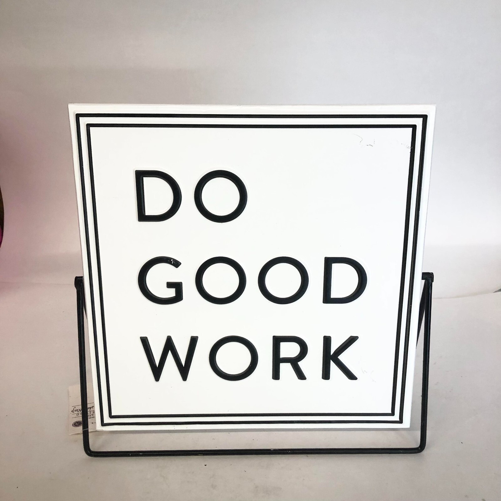Rotating Metal Frame Inspirational Quotes, White,Double Print Signage with Stand