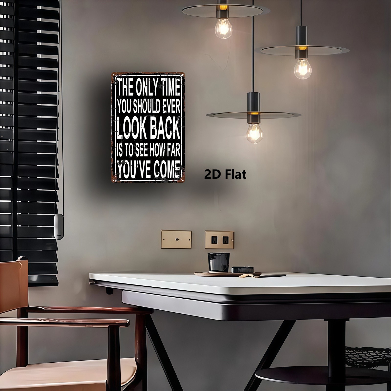 Vintage Metal Wall Sign 8×12 Inches Black White
