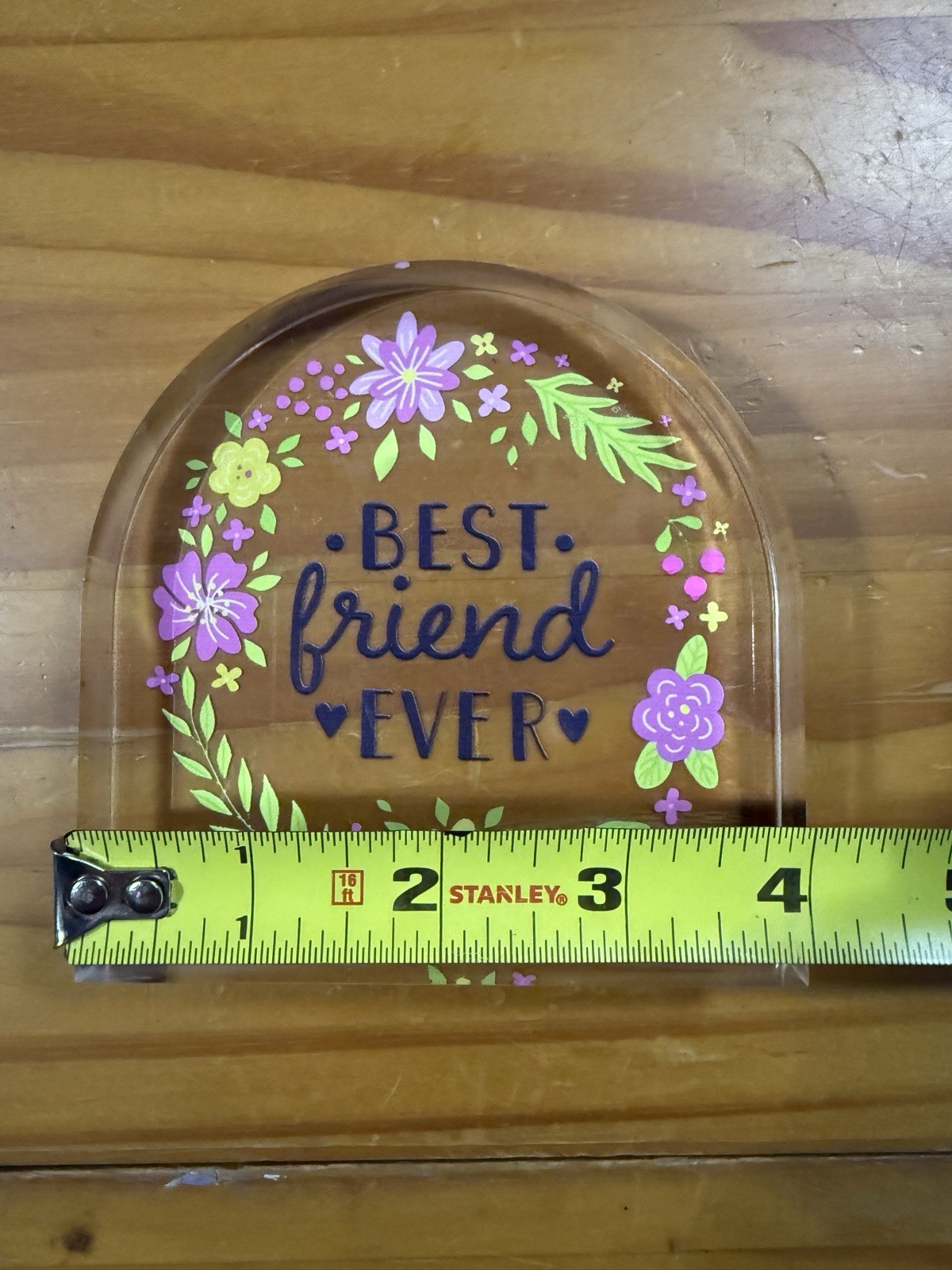 Inspirational Floral Acrylic Plaque Best Friends Glossy Decor Gift 4×4”