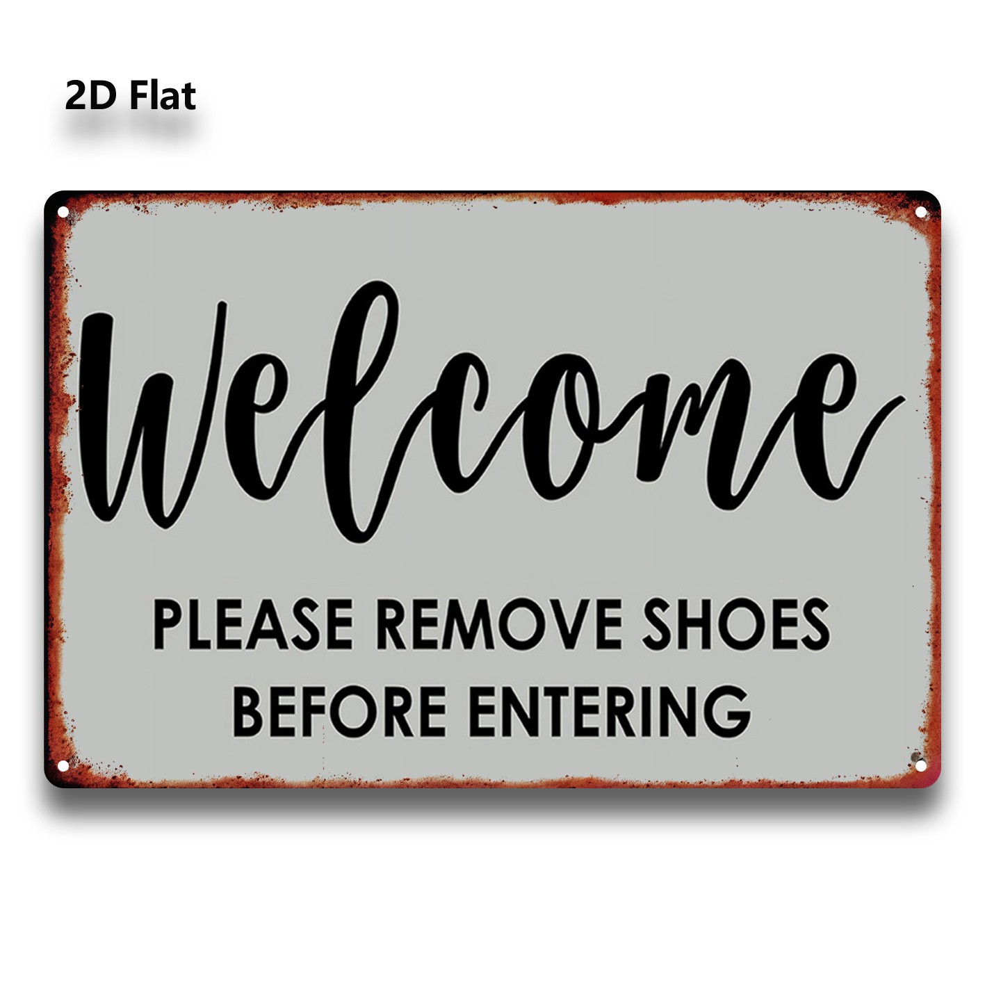 20.32×30.48 cm Metal Welcome Sign, Rustic Decor