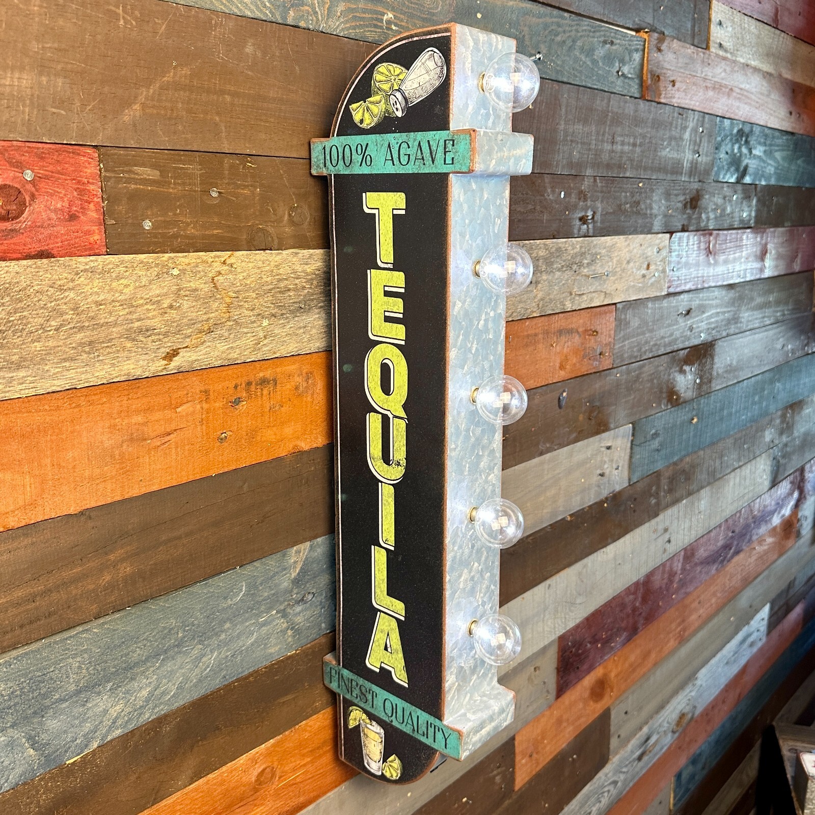 Tequila LED Sign 25″ Double Sided Marquee Vintage Retro Off The Wall Design
