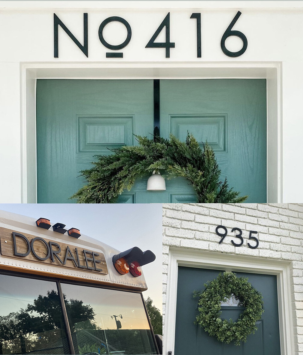 6 inch Modern House Numbers, Plastic address number, Letters, color choices