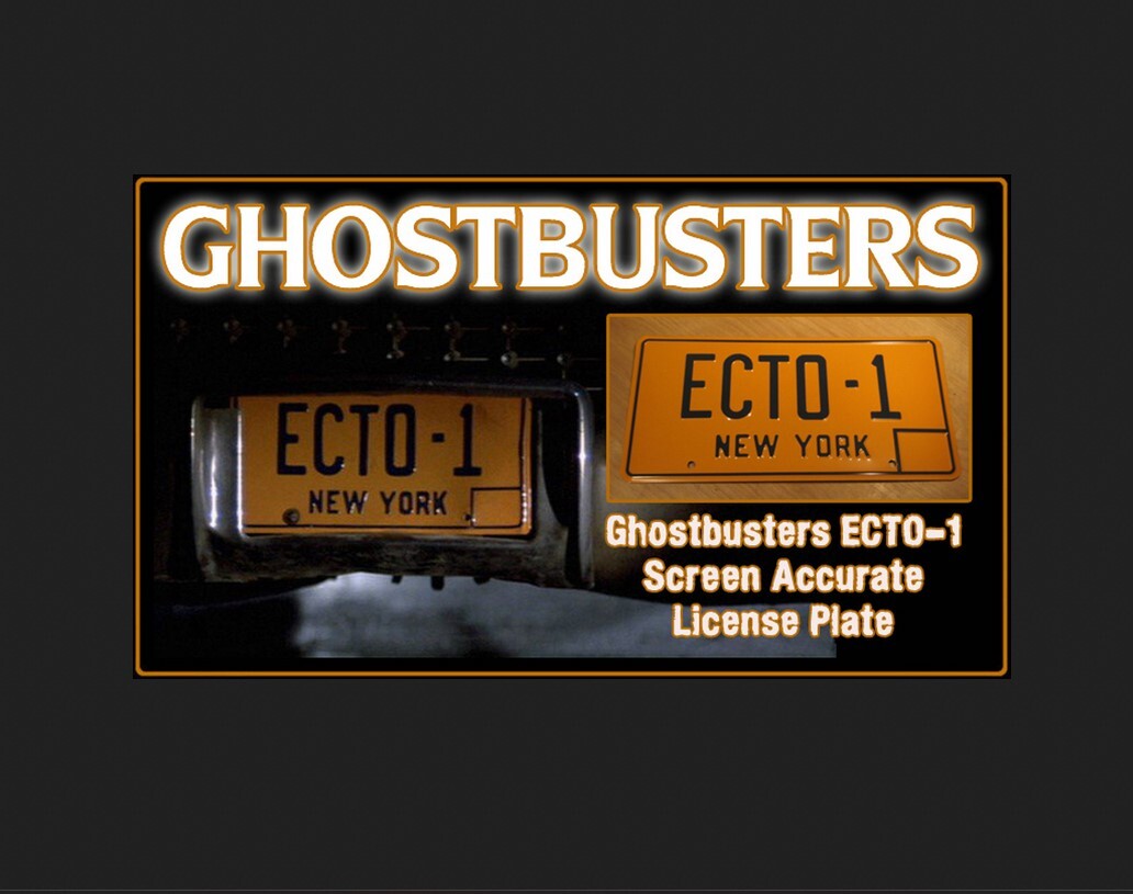 ECTO-1 Ghostbusters Replica New York License Plate Memorabilia Metal Tin Sign