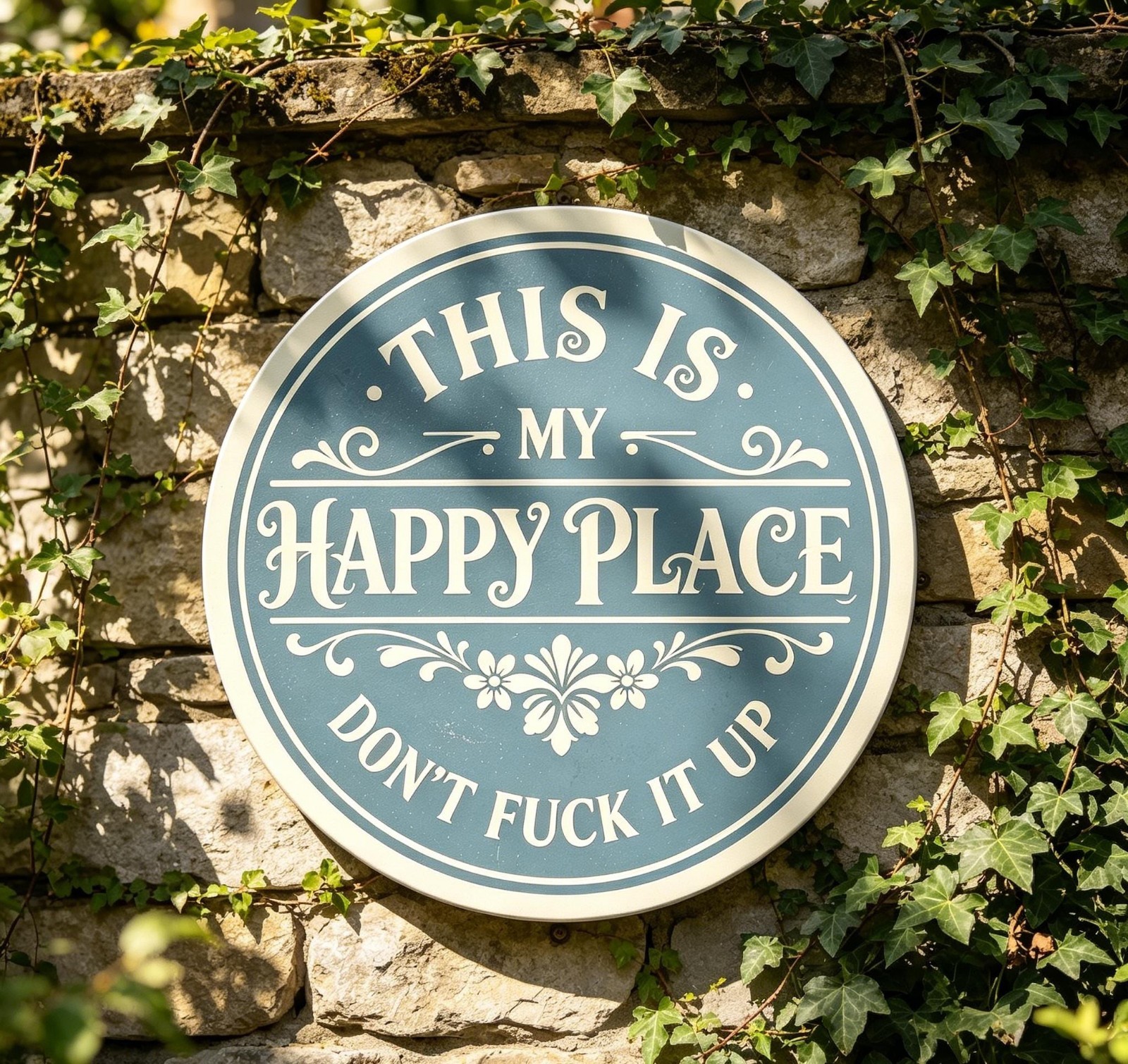 This Is My Happy Place Metal Sign Rustic Carbon Steel Farmhouse Wall Decor