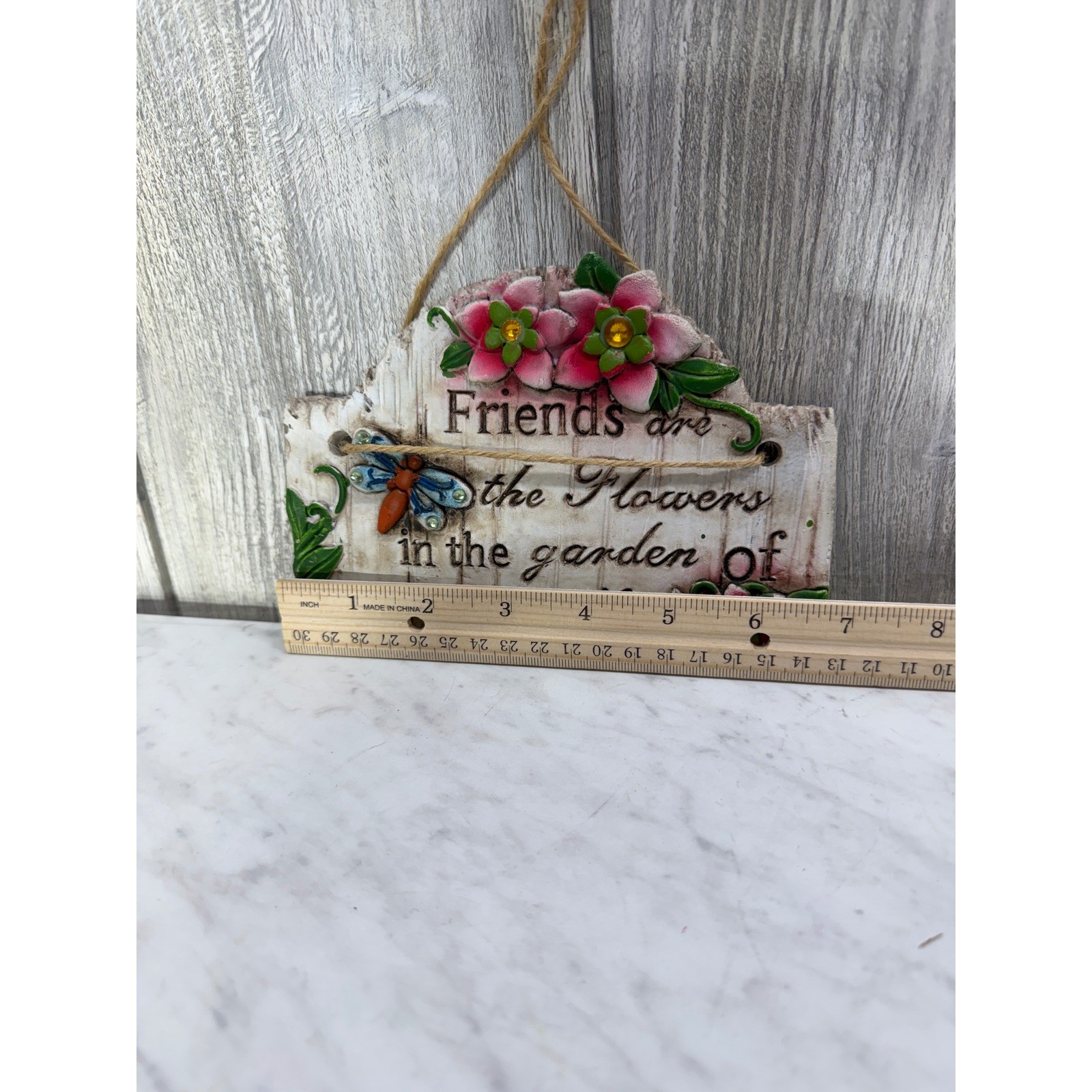 Greenbrier International Friends Flowers Garden of Life Wall Plaque Sign 7.5in