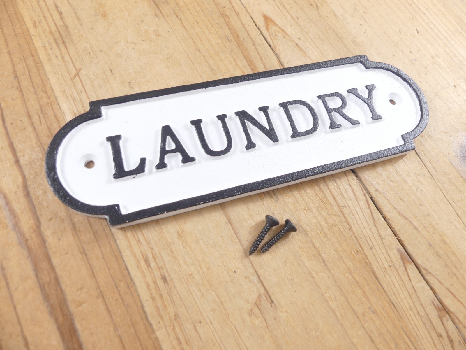 CAST IRON LAUNDRY Room Sign Style Cast Iron Door White & Black Decor