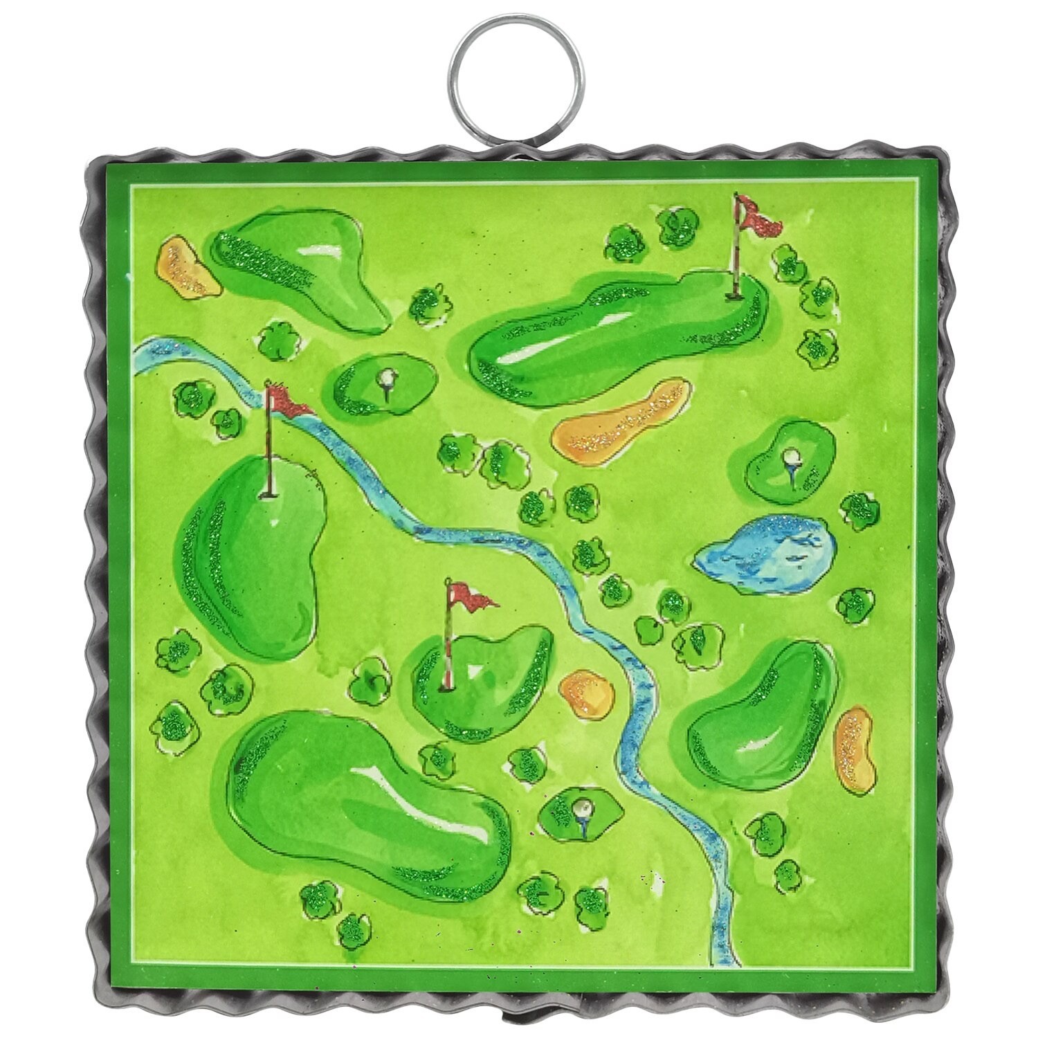 The Round Top Collection Mini Golf Course Print 6x6x1