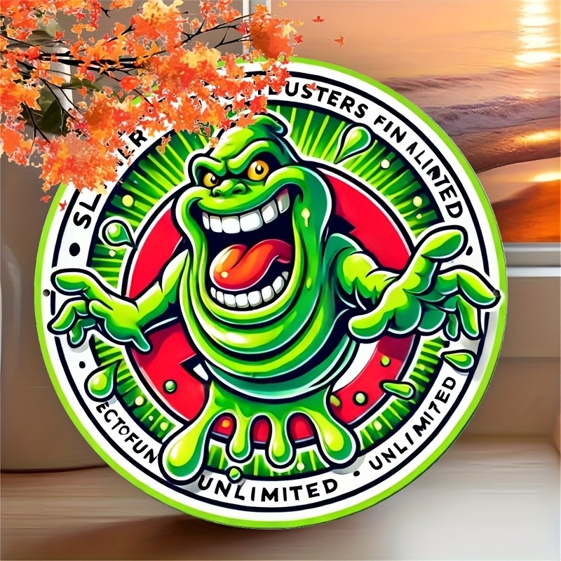 Tin Metal Signs Room Decor “Slimer Ghostbusters” 2D Rural Farmhouse Plaque for H