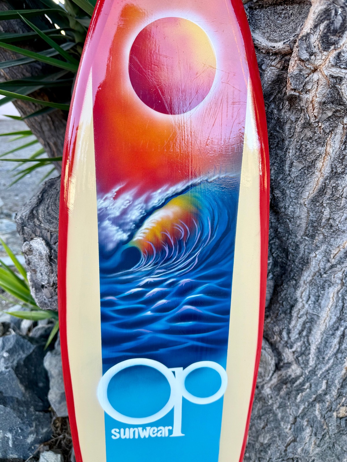 Ocean Pacific OP Vintage Style Eclipse Decorative Surfboard Wall Plaque 39″ x 10