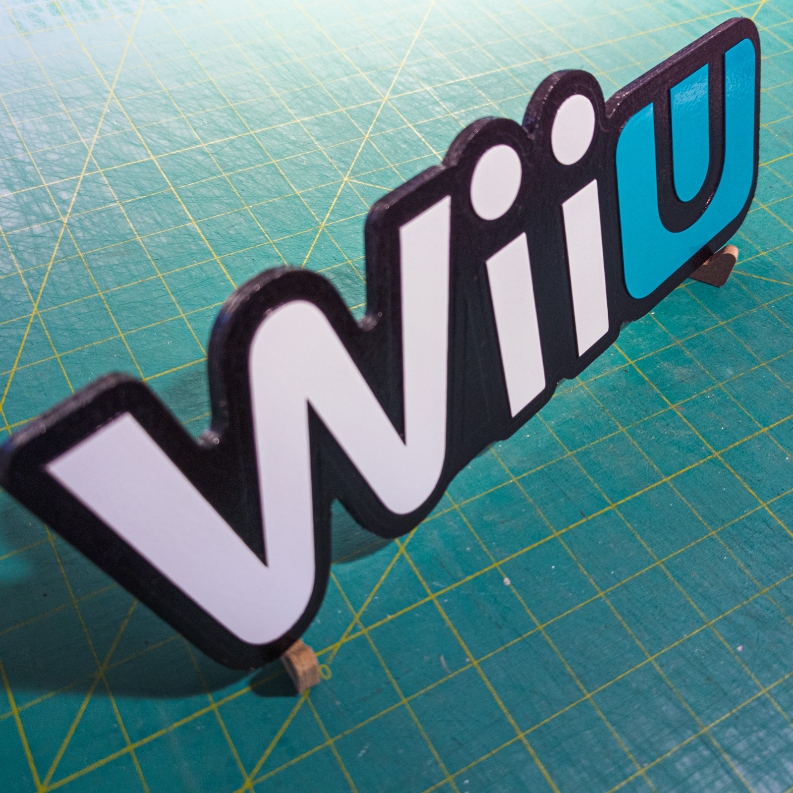 Large Engraved Nintendo Wii U Logo Video Game Wall Art Collectable Sign