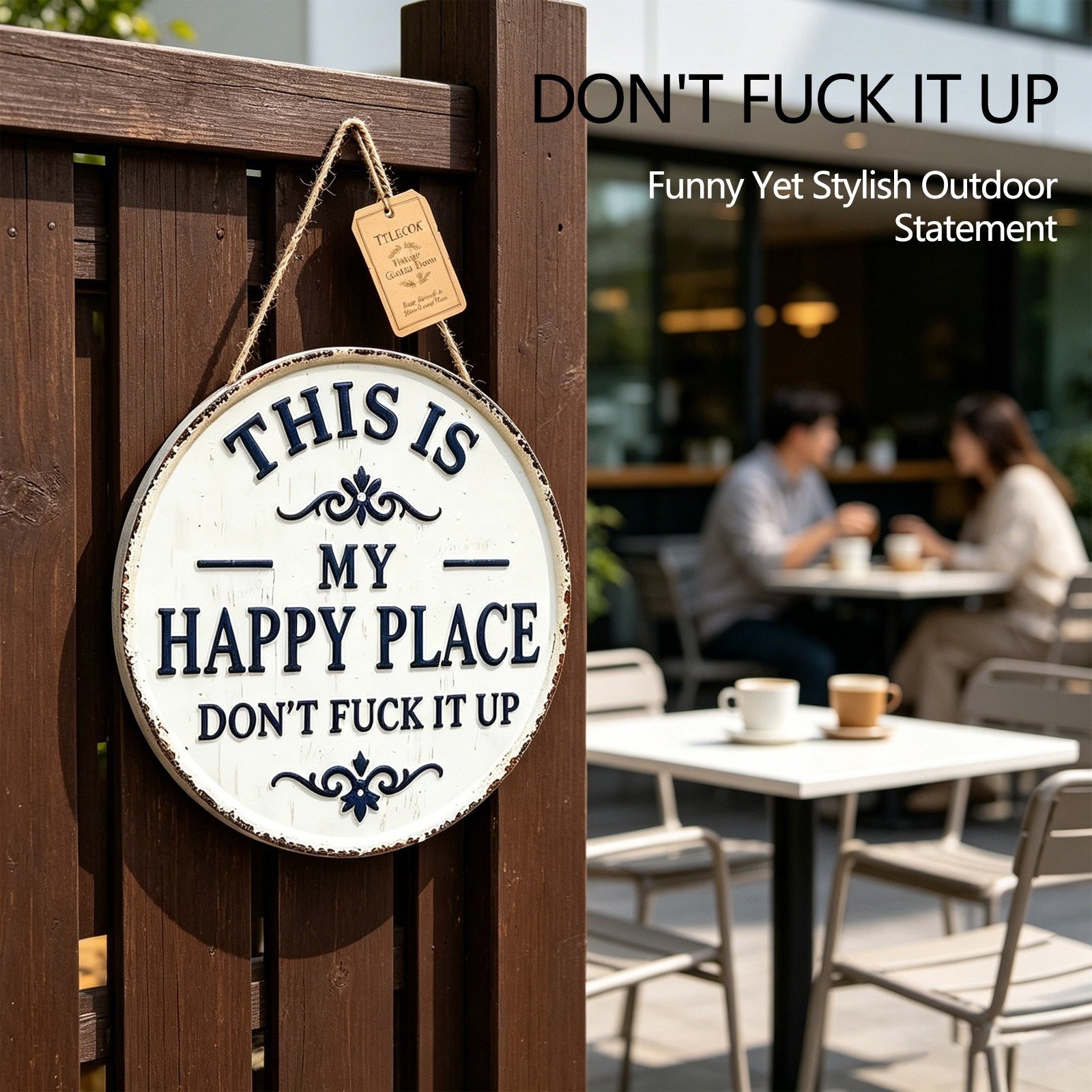 This Is My Happy Place Don’t F It Up Metal Sign Vintage for Home Garden Man Cave