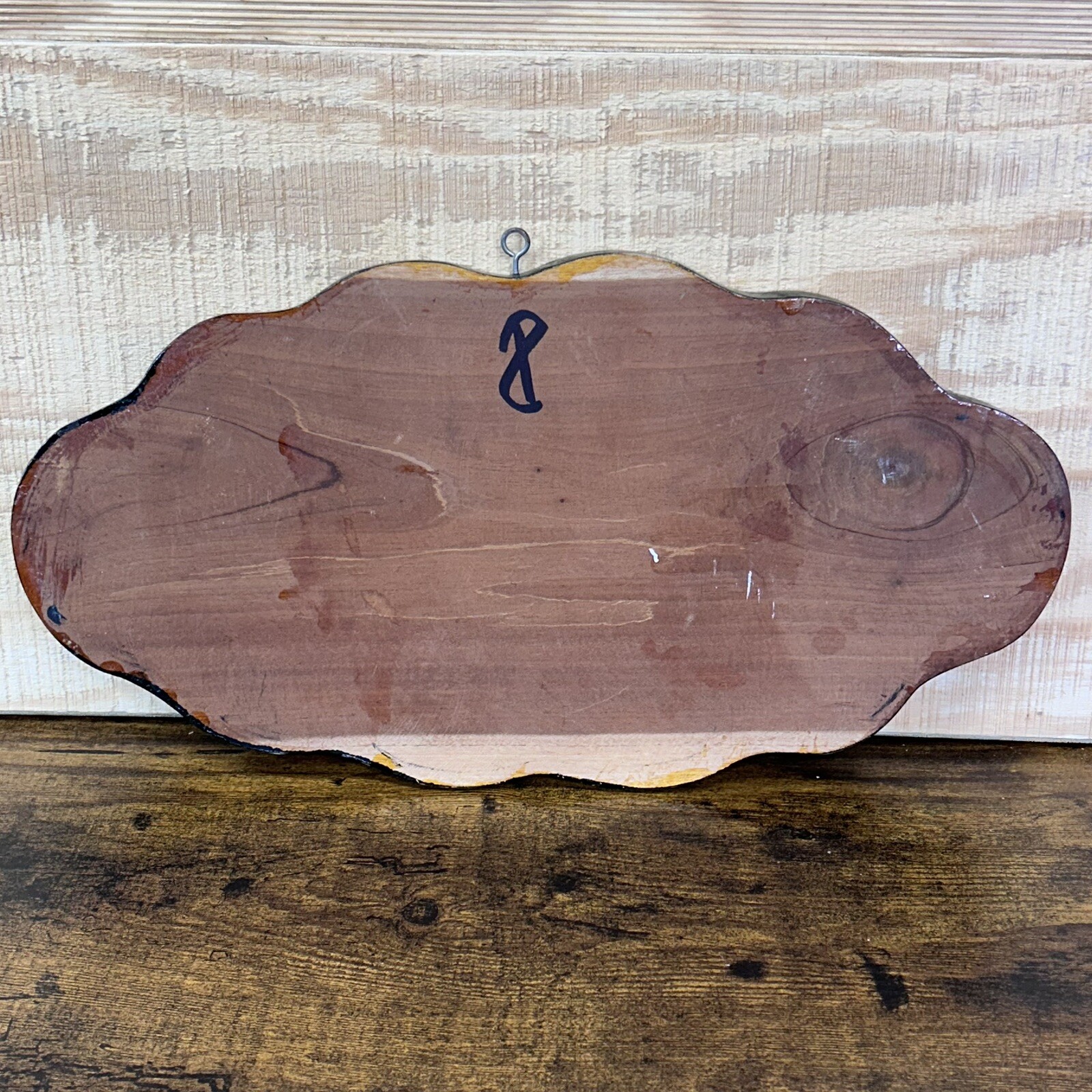 Vintage Wood Sign For Hanging Outside “God Bless You” Folk Art 15”x 8” Handmade