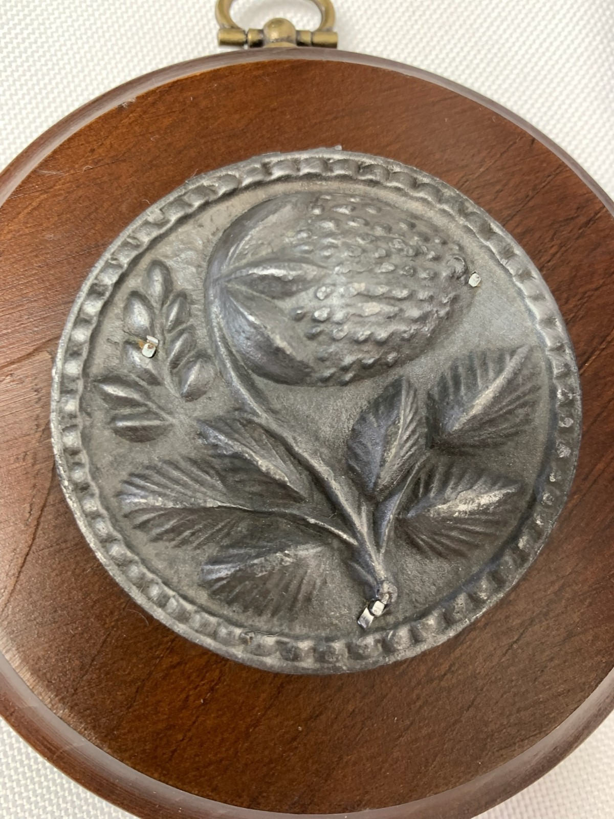 4 Vintage Peter Roberts Buttermold Design Wall Hanging Plaques Acorn Oak Leaf 4″