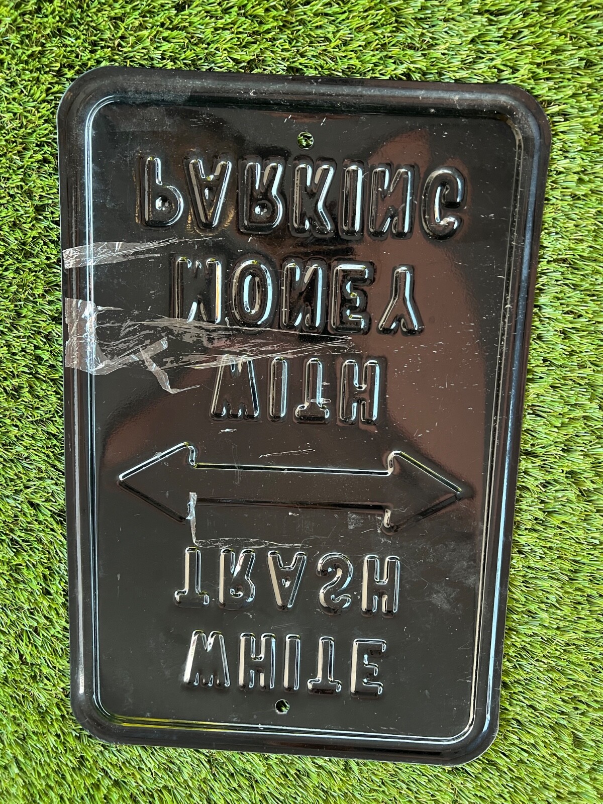 White Trash with Money Parking Only Metal Sign Funny Humor Man Cave