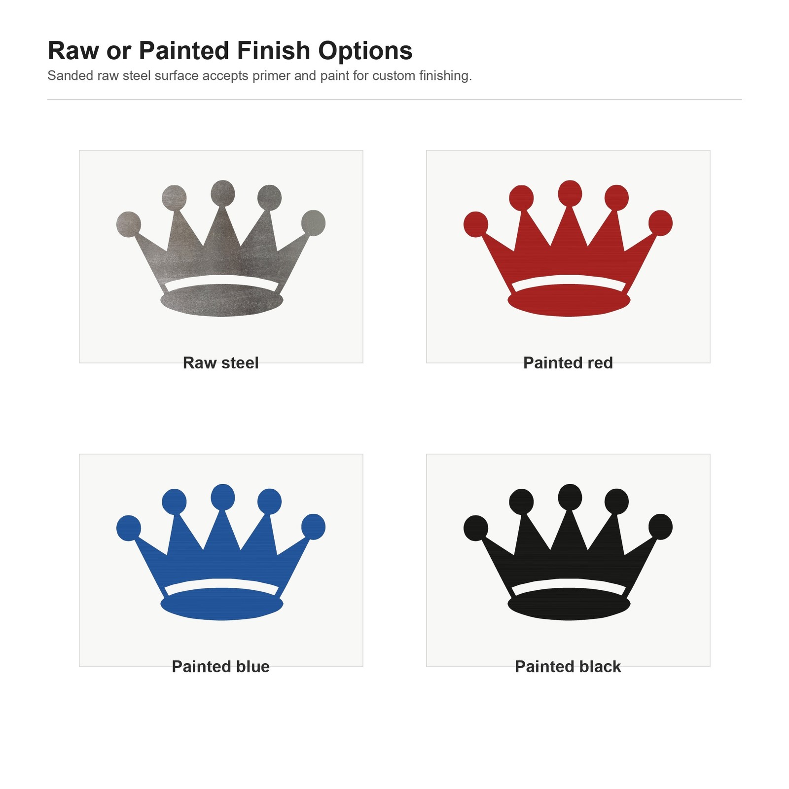 Crown 2 Steel Cutout Shape, Raw Metal Wall Art and Craft Supply