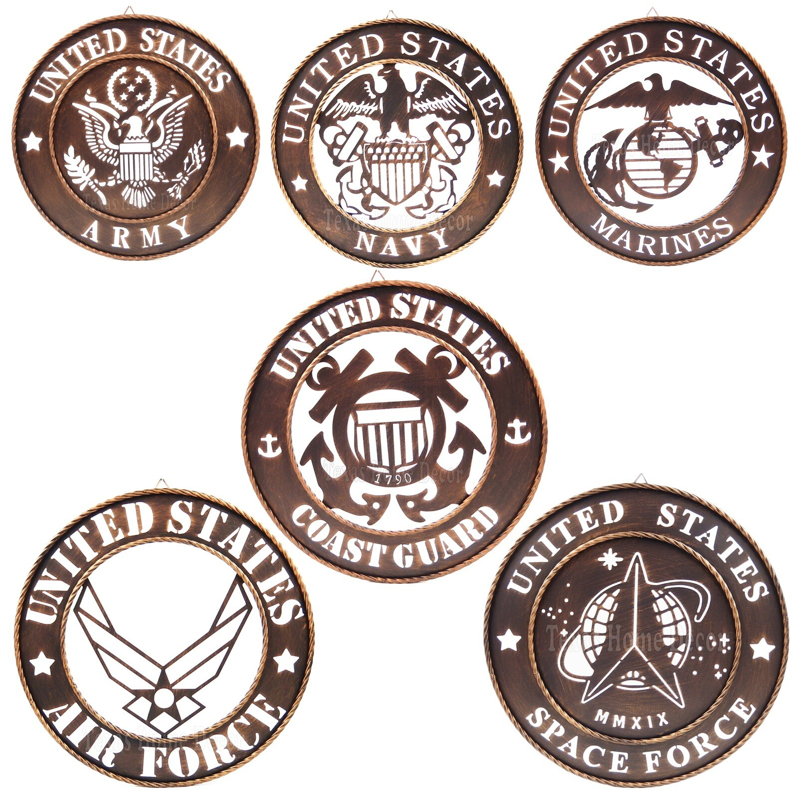 Military Metal Plaque Sign Marines Navy Coast Guard Army Air Force Laser Cut-Out