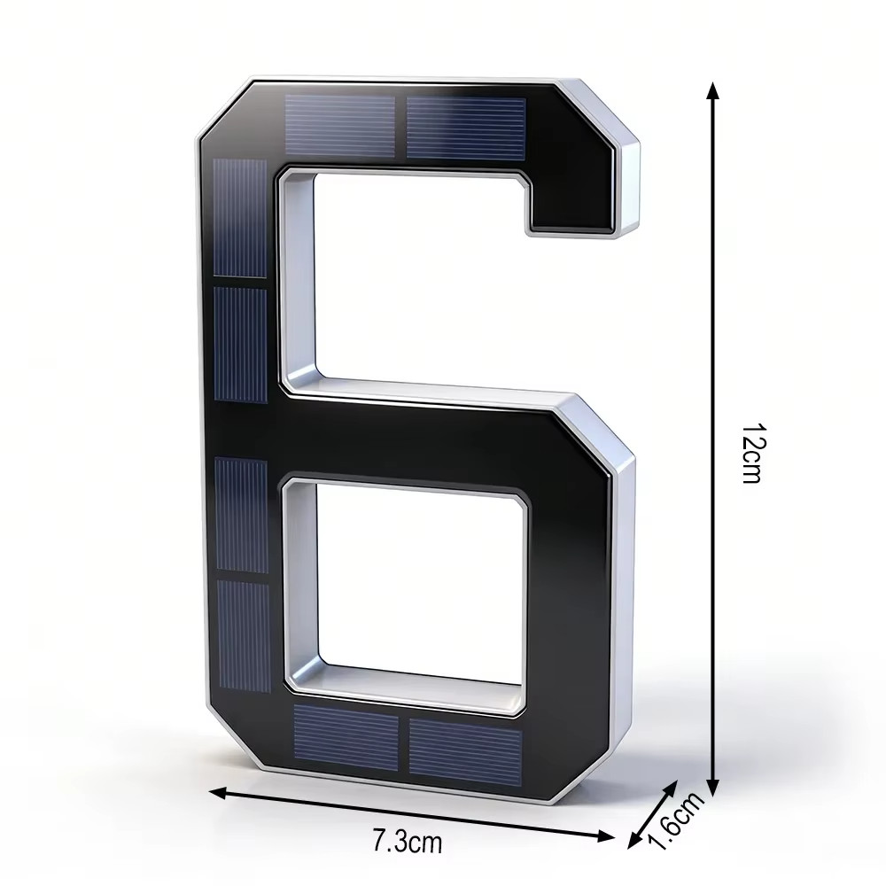 Solar House Number Light LED Address Sign Warm White Lamp, Automatic On/Off Wate
