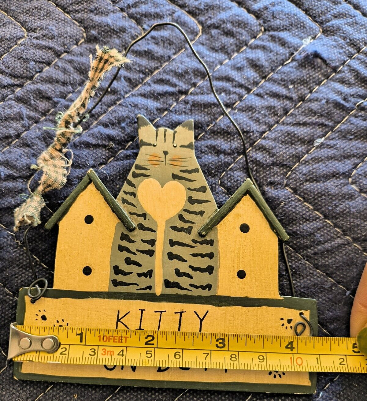 LOT OF 3 CAT FUNNY-FOLK ART WOOD PLACK SIGNS HAND PAINTED CUTE CAT WALL HANGERS