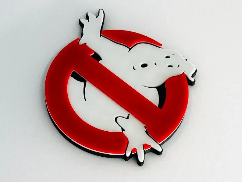 Ghostbusters 3D Logo Display for m Action Figures, LEGO, Comics. 6 Inches