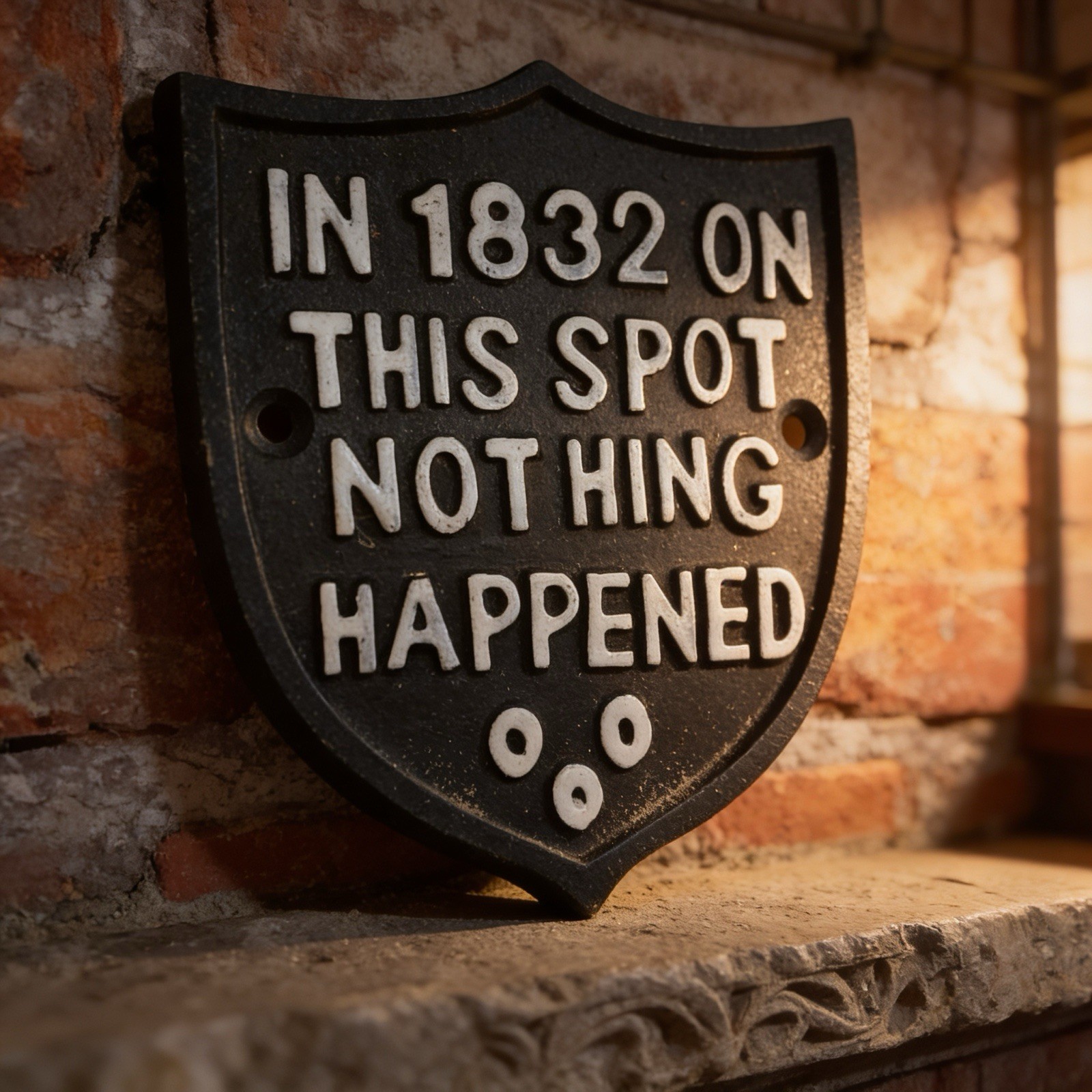 4″X4″ Badge Style “In 1832 on this spot” Cast Iron Sign…Ships Free!