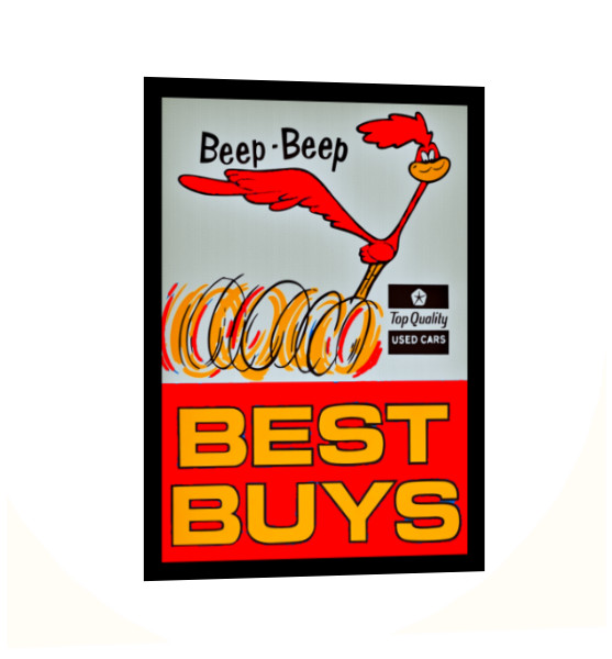 Plymouth Road Runner Sign Sticker “Beep Beep** Rectangular 5 Sizes